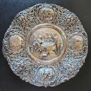 Antique Silverplate Barbour Silver Co Hand Crafted Embossed Tray